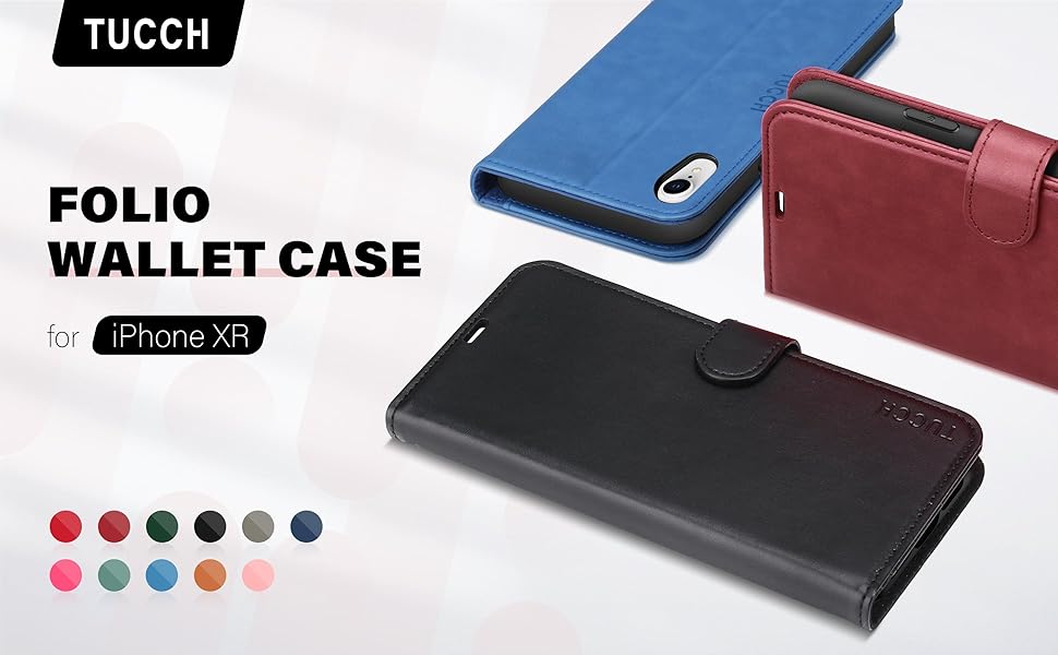 TUCCH iPhone XR Case, iPhone XR Wallet Case[RFID Blocking][Wireless