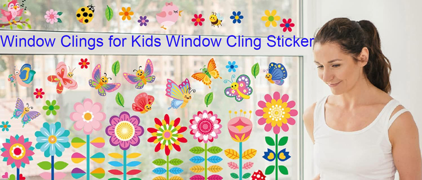 Payutou 4 Sheet 54 Pcs Insect Window Clings for Kids Window