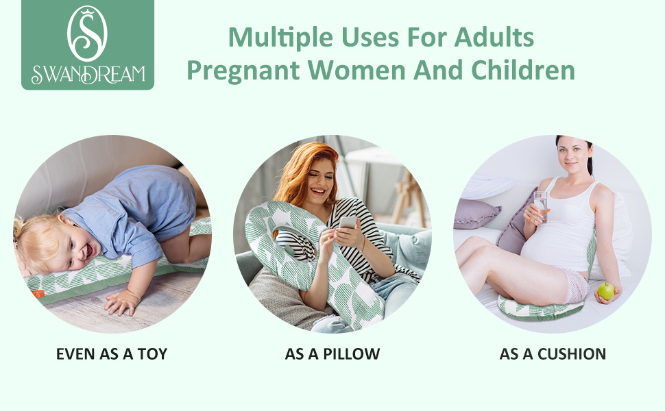 Swandream Spoon Shaped Small Body Pillow with Pillowcase