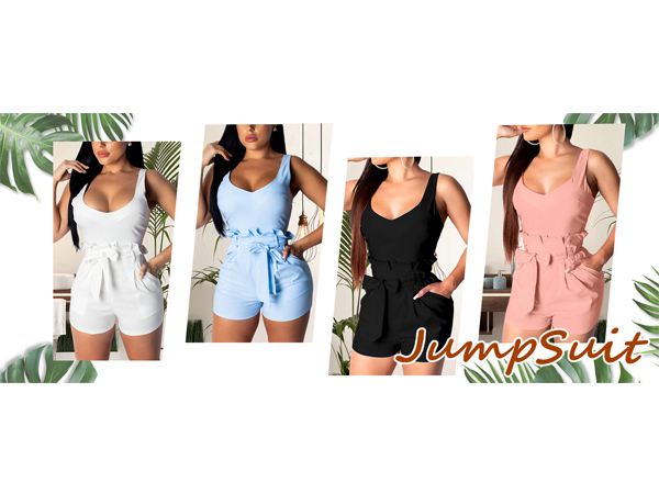 Amazon.com: SxClub Women's Casual Wide Leg Jumpsuits Sexy