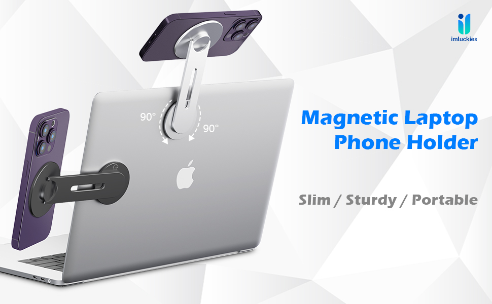 [Upgrated] imluckies Laptop Phone Holder, 180° Adjustable
