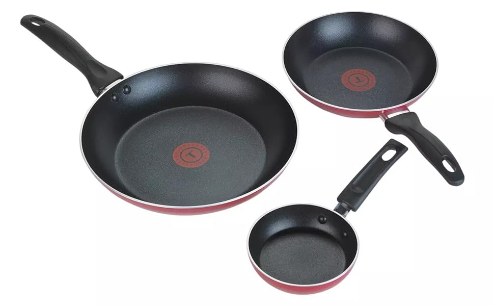 TEFAL B1809044 3 Piece Aluminium Frying Pan Set NonStick Coating