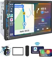 PLZ 7" Wireless Double Din Car Stereo Apple Carplay Radio Screen for Car Audio Receivers, Bluetooth 5.3 Car Play Android Auto Touchscreen, 240W 4.2 CHN 2 Subwoofers Outputs, Backup Camera, SWC, FM/AM Electronics - Size : 10.1" Product Image