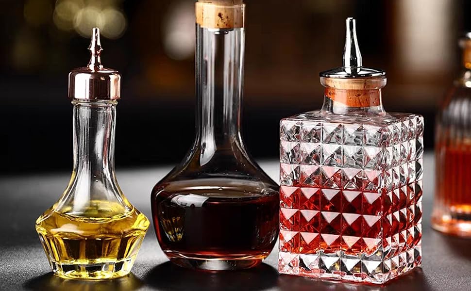 Garneck Glass Martini Shaker 2 Pack Glass Bitters Bottle