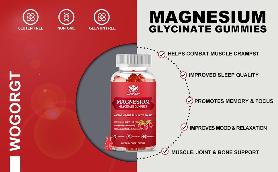 Magnesium Glycinate Gummies 400mg Magnesium Glycinate