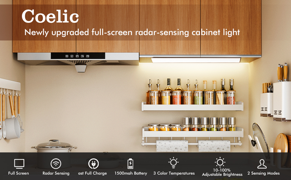 FullScreen Under Lighting, Touch Control Motion Sensor Light