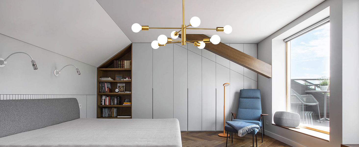 bedroom chandelier gold sputnik ceiling light fixture