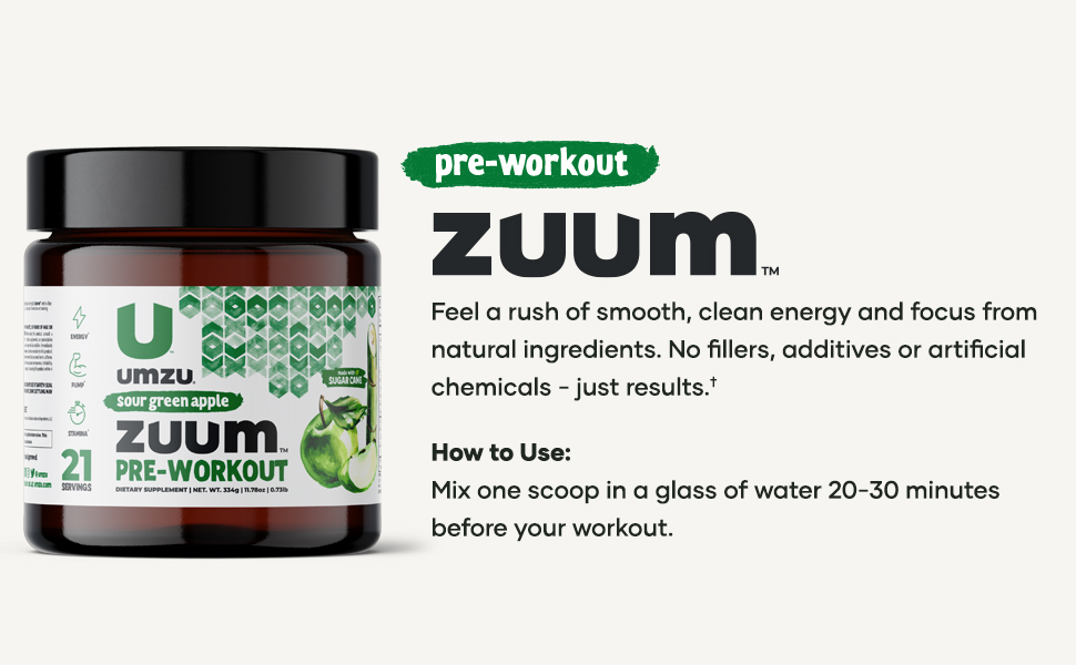 Amazon Com Umzu Zuum Pre Workout Sour Green Apple Health Household
