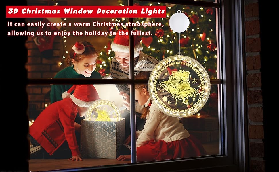 Christmas Window Lights 3D Christmas Window Decoration Lights 6.29in