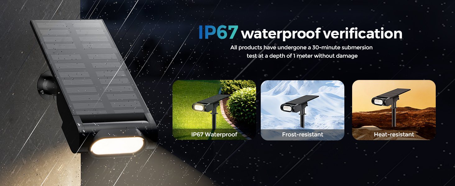 IP67 waterproof solar spot light