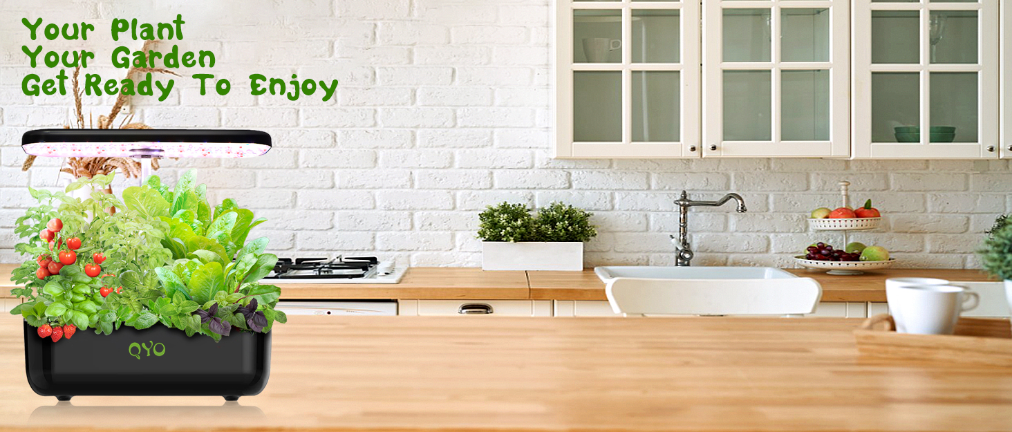 QYO Hydroponics Growing System, 12 Pods Indoor Herb Garden with 36W