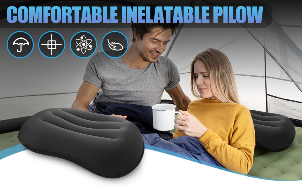 Ultralight Inflatable Pillow, Compressible Compact Comfortable