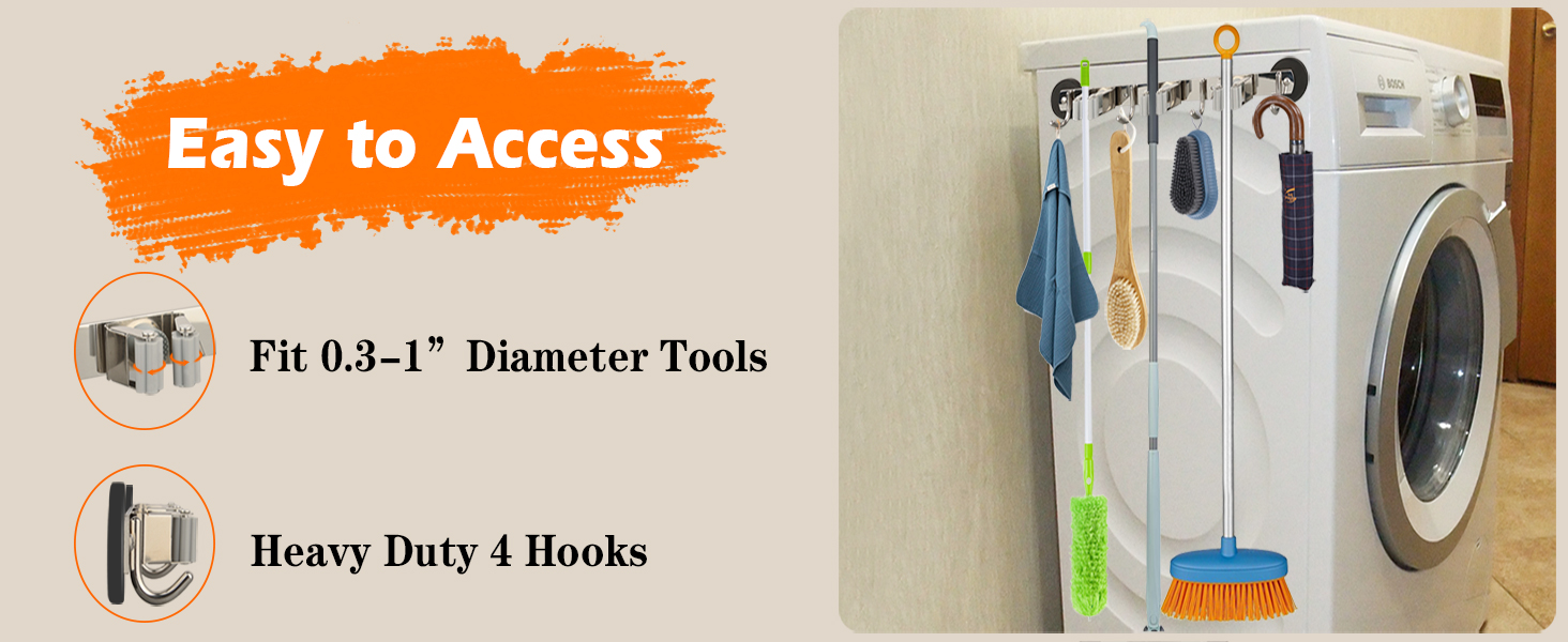 MUTUACTOR Broom Holder,Nonslip Heavy Duty Broom and Mop