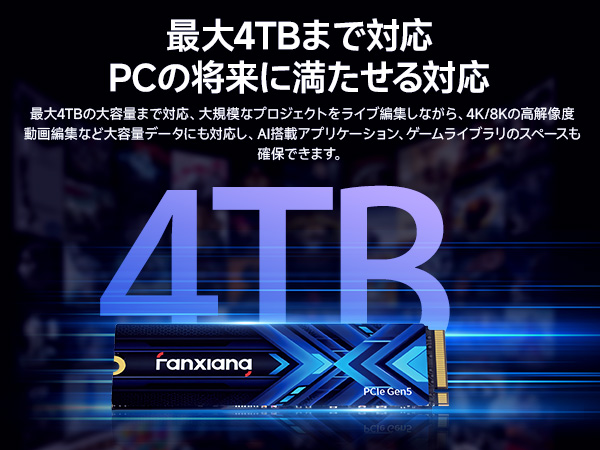 Amazon | Fanxiang S910 Pro M.2 SSD 1TB PCIe Gen 5.0 (最大読み出し