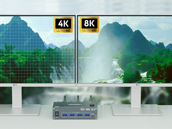 8k kvm switch 2 computers 2 monitors switch