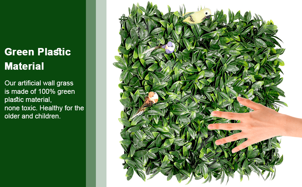 Gluckluz Artificial Grass Wall Panel 8Pcs Faux Grass Backdrop Greenery