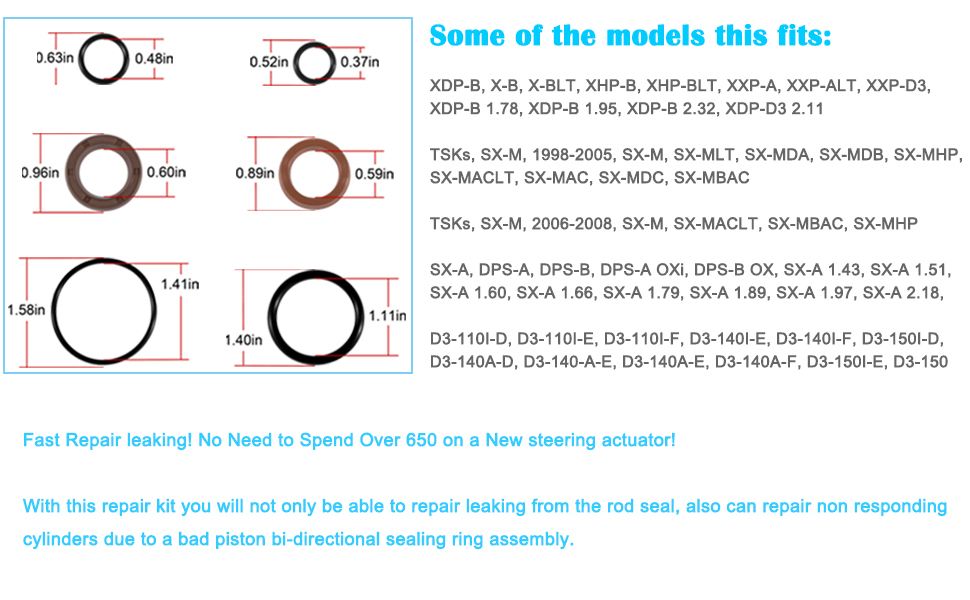 For Volvo Penta Power Steering Actuator Repair Kit 3812269
