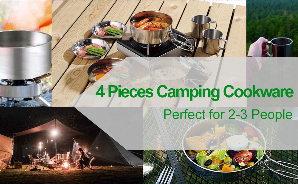4Pcs Camping Cookware Set