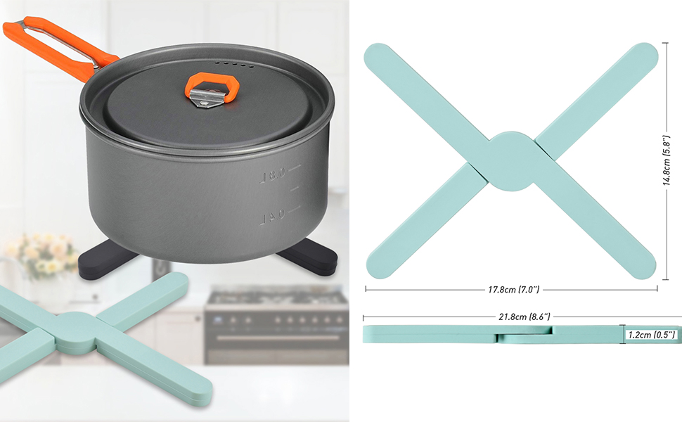 Newk 4 Pack Silicone Folding Trivets, Eco Expanding Silicone Pot Holder