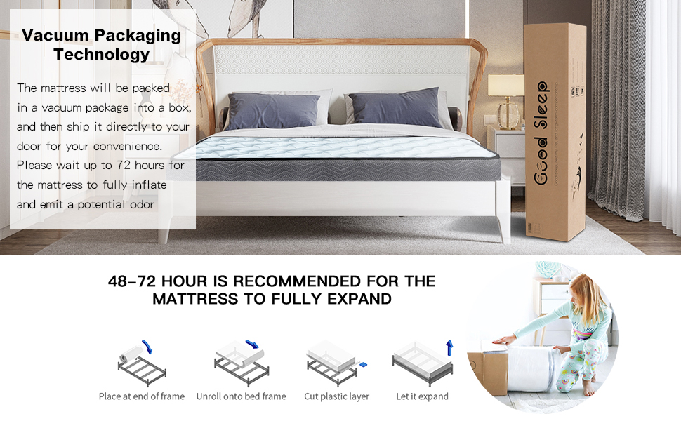 Good Nite Single Mattress 3FT Memory Foam Spring Mattress Breathable