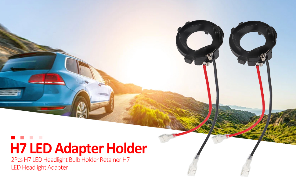 2 Pcs H7 LED Headlight Bulb Holder Retainer Adapter H7 LED Headlight Adapter for VW Golf MK7
