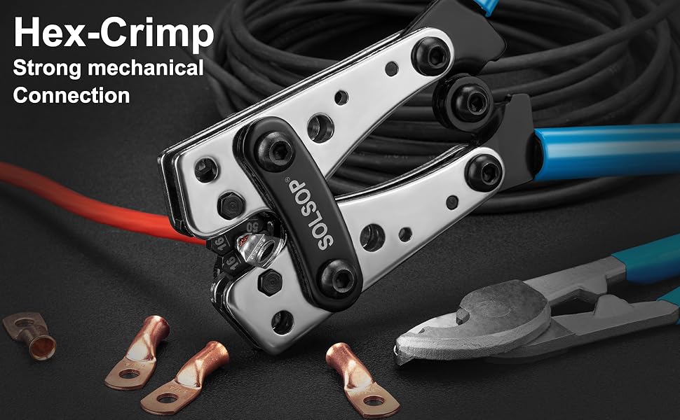 Solsop Battery Terminal Crimping Tool Heavy Duty Crimper for 10, 8, 6
