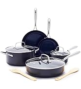 Blue Diamond Cookware Hard Anodized Ceramic Nonstick, 10 Piece Cookware Pots and Pans Set, Non-To...