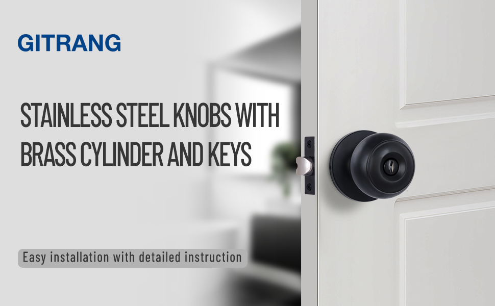 (4 Pack) Black Privacy Door Knobs Bedroom/Bathroom Doorknobs for Left