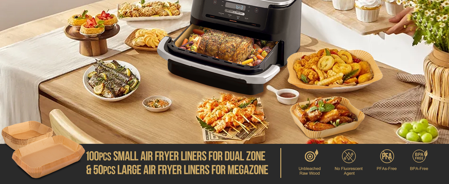 MMH 150PCs Air Fryer Liners for Ninja DZ071 7QT/Ninja AD600CO 11QT