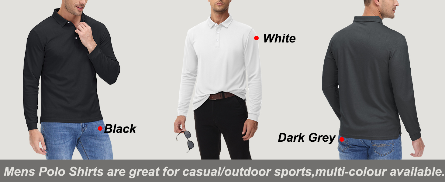 mens golf polo shirt long sleeve summer quick dry polo t shirt top