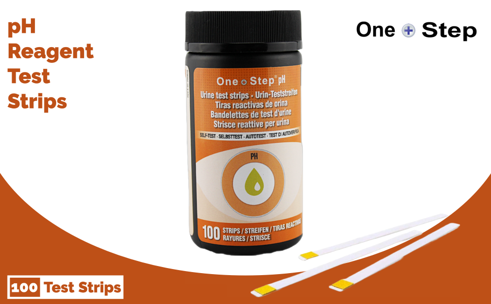 One Step pH Urine Test Strips, 100 Strips, Testing Alkaline