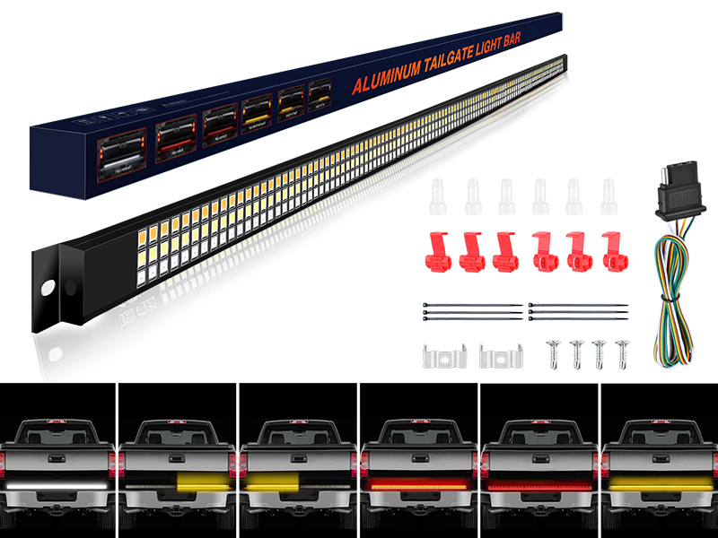 GOOACC Truck Tailgate Light Strip 48" Aluminum Frame Amber