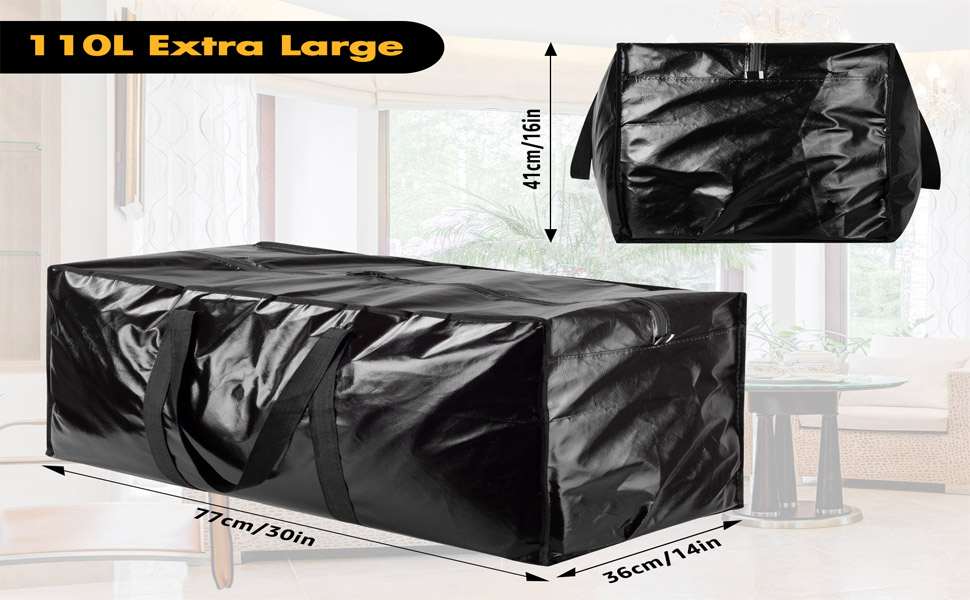 4 Pack 110L Extra Large Storage Bag, Waterproof Heavy Duty Big Clothe