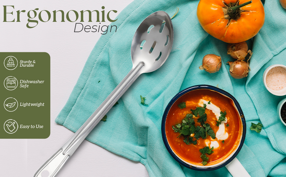 Alpine Cuisine Stainless Steel 13in Slotted Spoons