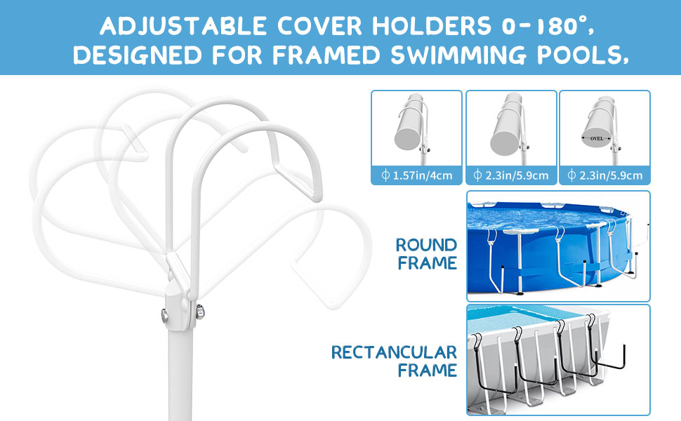 YYV 4PCS Solar Pool Cover Holder, Adjustable Solar Pool