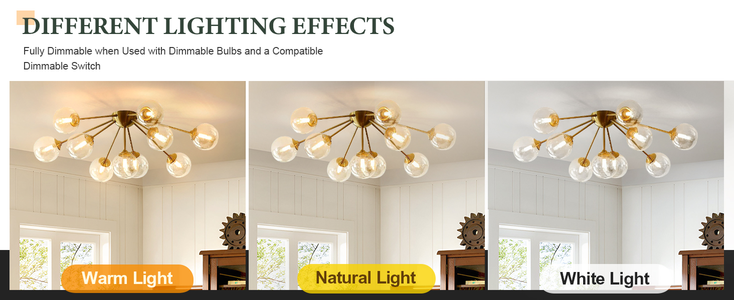 Amber Glass Globe Semi Flush Mount Ceiling Light
