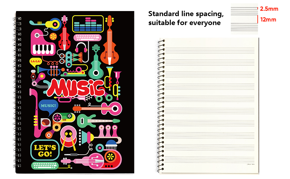 Standard Wirebound Manuscript Paper Music Noteobook Spiral bound 