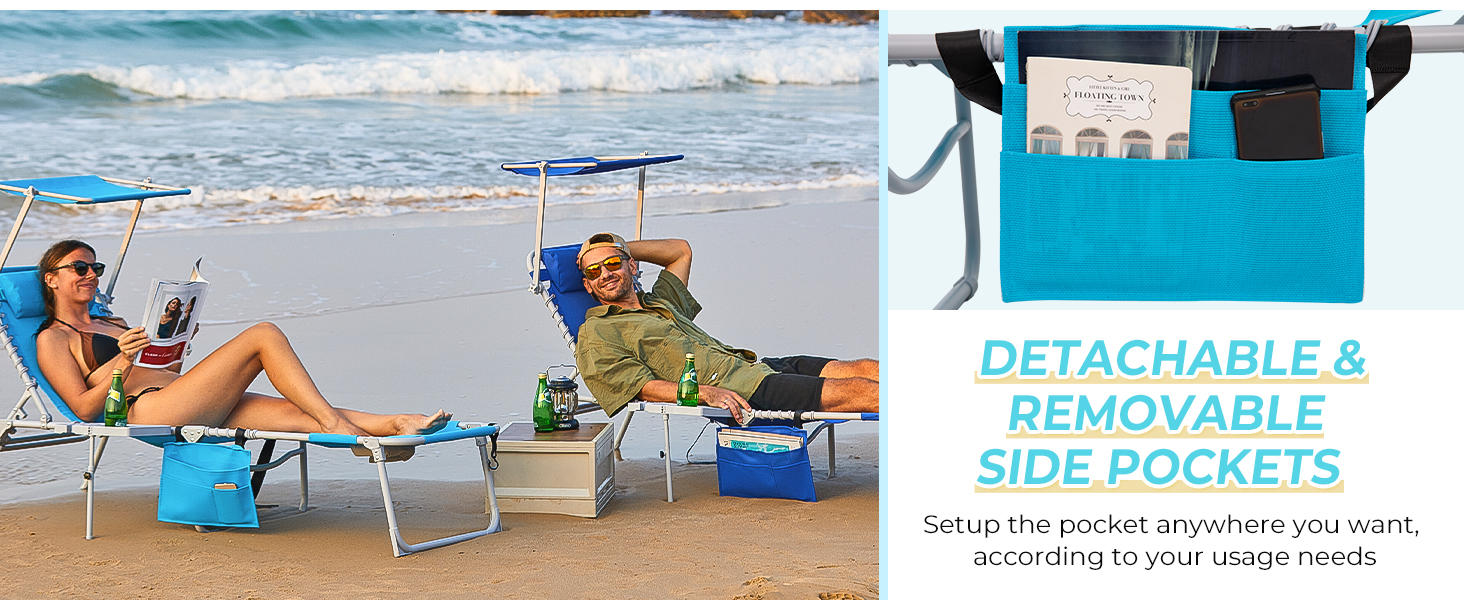 WEJOY Chaise Lounge Chair with Canopy and Side Table for Outdoor
