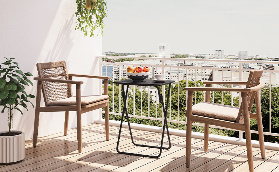 HOOBRO Side Table, Small Folding Table, TV Dinner Tray Table, Folding