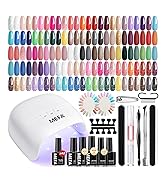 MEFA 42 Colors Gel Nail Polish Kit with U V Light, 59 Pcs All Seasons Collection Colorful Gel Pol...