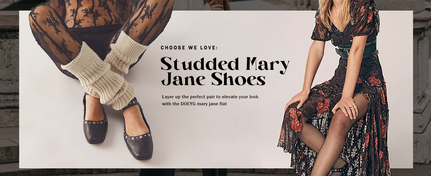 studded mary jane flats