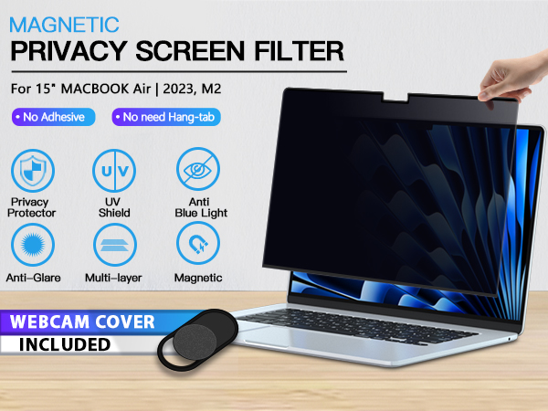 MacBookAir 2019 1tb おまけ付き Amazon.com: PYS Magnetic Privacy Screen for MacBook Air 15.3