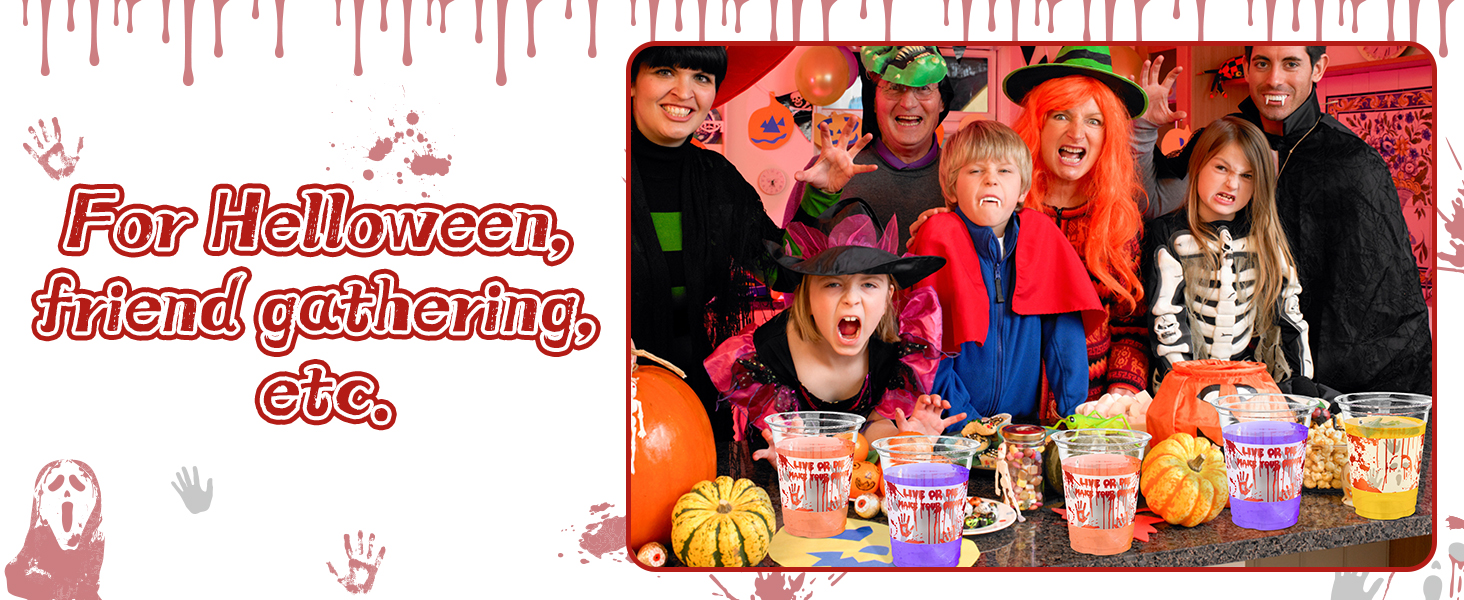 50Pcs Bloody Halloween Party Plastic Cups