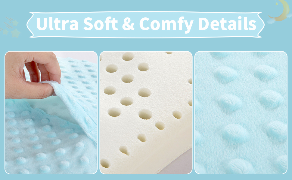 HOMBYS Memory Foam Toddler Pillow with Pillowcase for