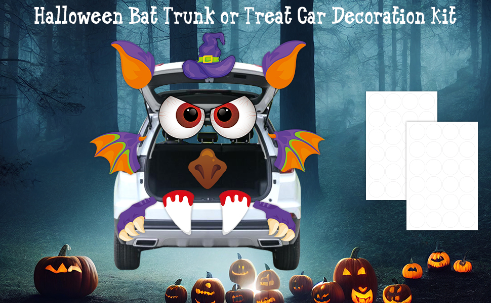 Fancy Land Halloween Trunk or Treat Car Decorations Kit Bat