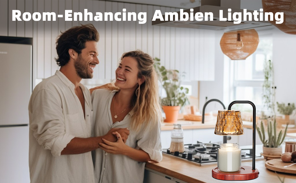 candle lamp warmer with timer dimmer wood base glass