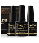 Shining She UV Nagellack Transparent,6 Farben Jelly Kristall Nude Rosa Dordeaux Rouge Braun Gel N...