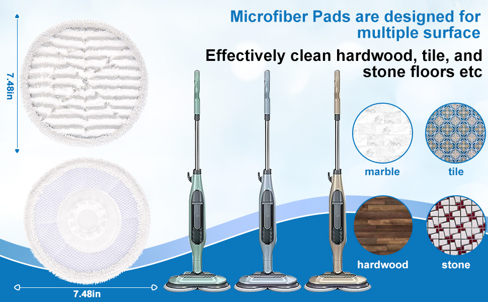 4 Pack Replacement Steam Mop Pads for Shark S6002UK Steam Mop, Reusable