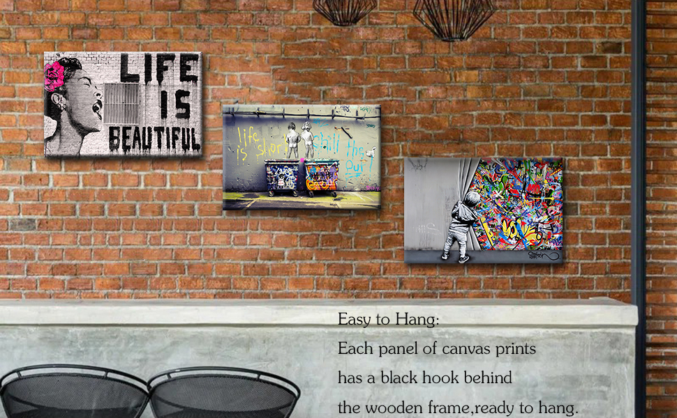Amazon.com: Inspirational Banksy Life Is Beautiful Canvas