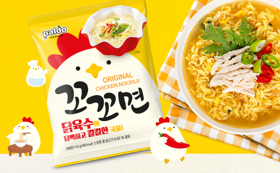 팔도 코코멘 인스턴트 누들 매운 라면 치킨맛 스프, 4.23oz x 5팩 (총 21.15oz)